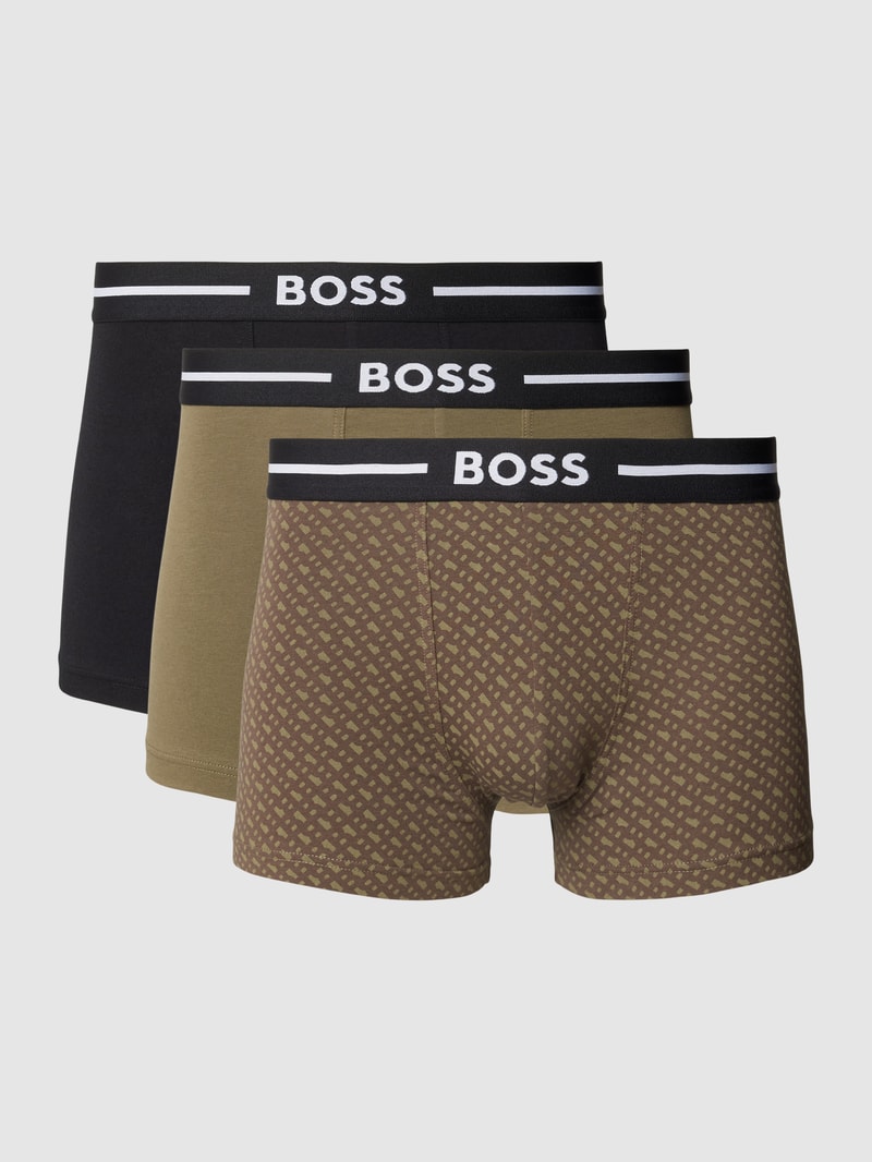 Trunks mit Label-Bund im 3er-Pack in olivgrün