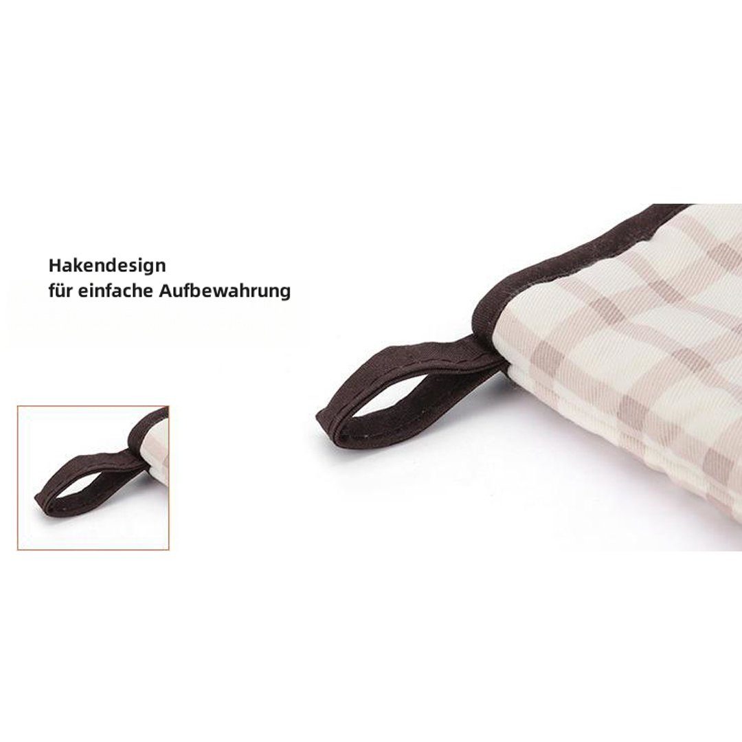 FIDDY Topfhandschuhe Baumwollbackhandschuh-Set - rutschfest, (hitzebeständige Baumwollbackhandschuhe), geeignet für Küche, Backen, Grillen, 2 Stück.