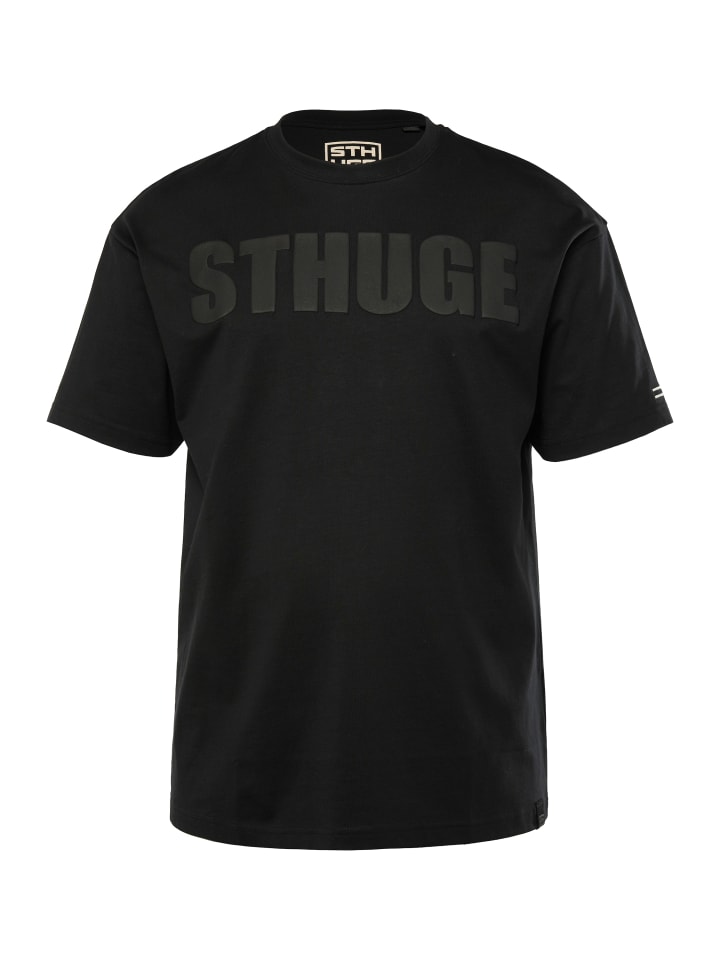 STHUGE Kurzarm T-Shirt in schwarz günstig kaufen