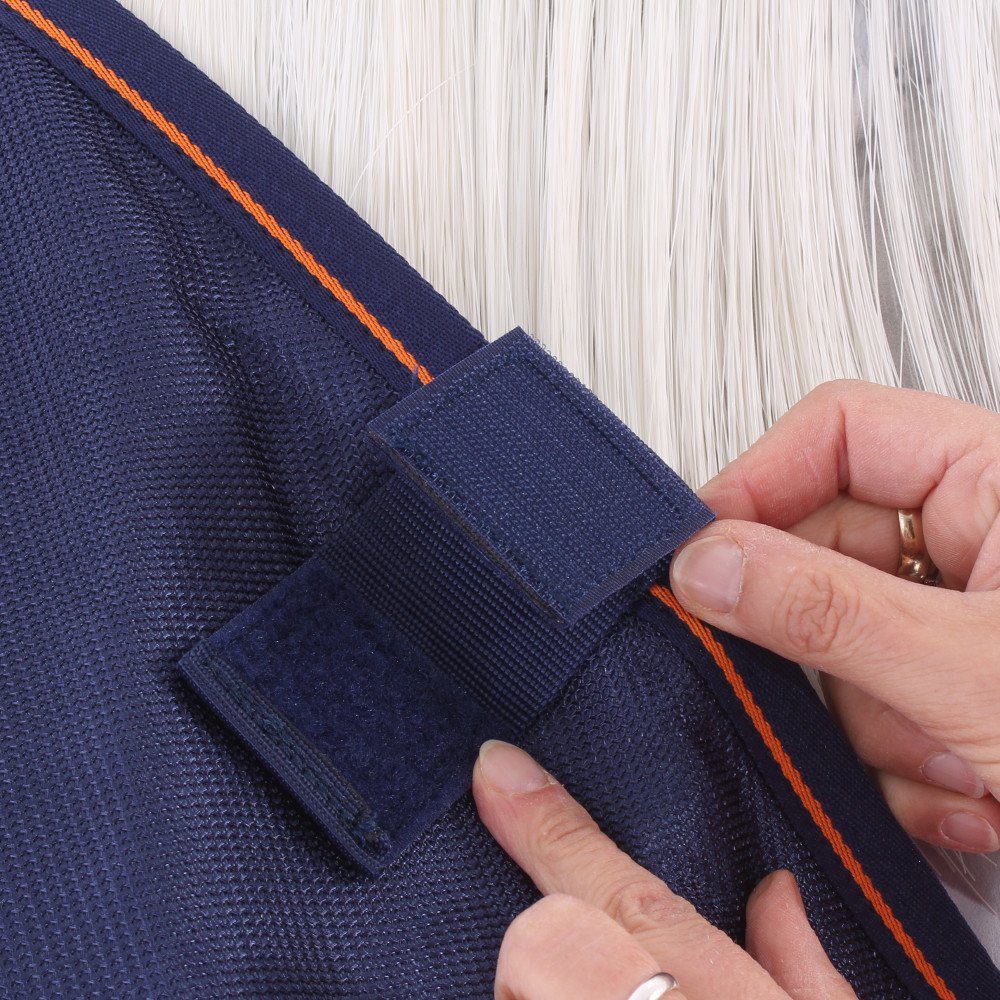 Bucas Pferde-Abschwitzdecke Bucas Therapy Mesh Cooler - Navy/Orange