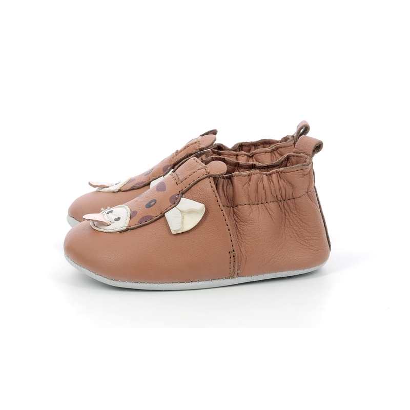 Chaussons cuir tannage vegetal Cute Girafon