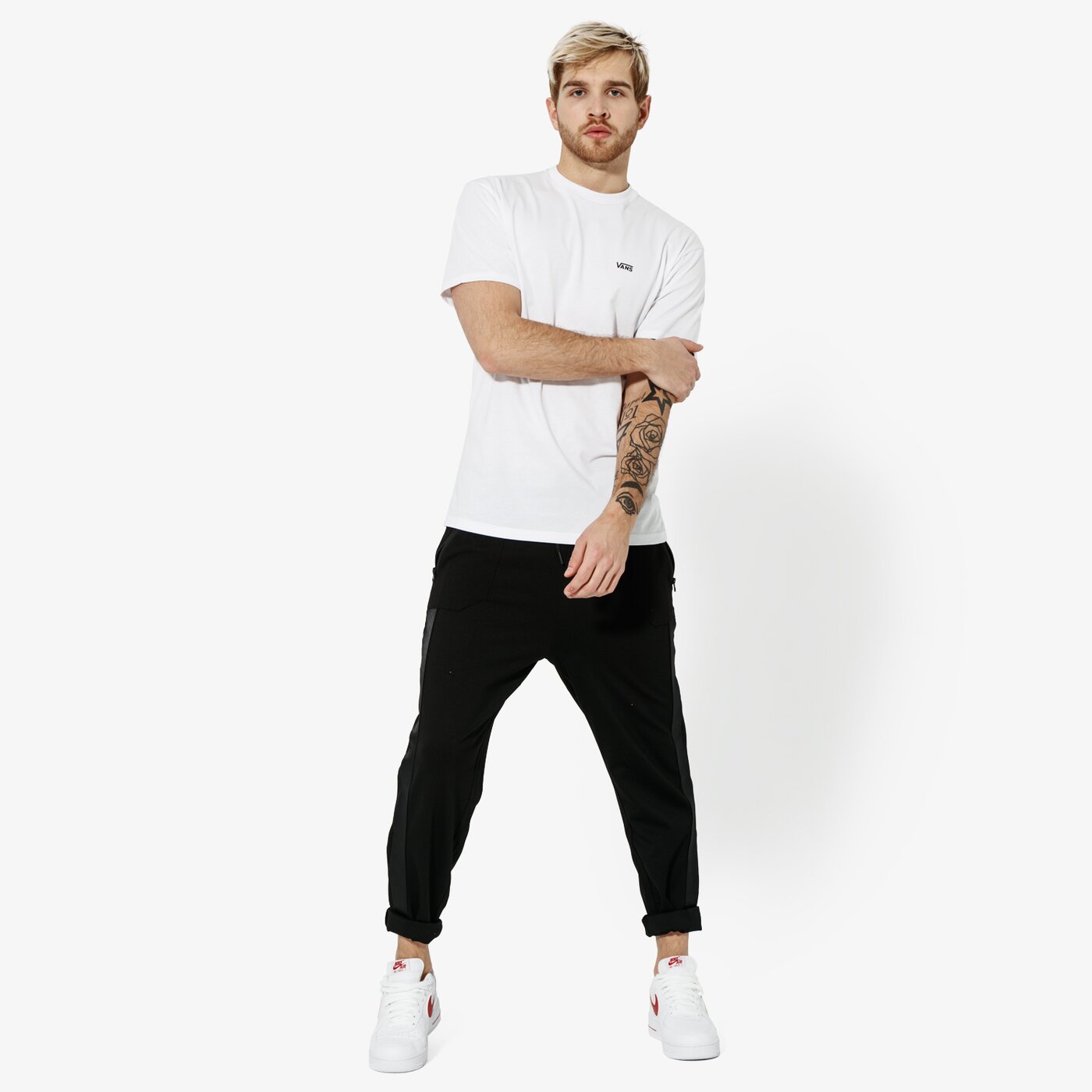 VANS T-SHIRT MN LEFT CHEST LOGO BIALY Weiß