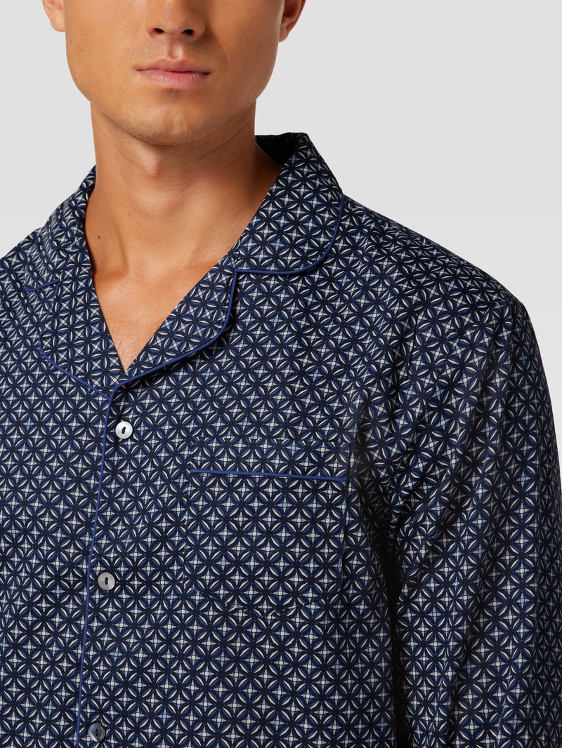 Pyjama mit Allover-Muster in royalblau