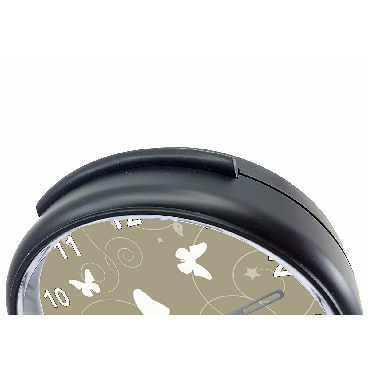 Kinder Funkwecker personalisiert mit Namen Schmetterling Ornamente Atom-/Funkuhr, 12-Stunden-Anzeigeformat, Schlummerfunktion, Nachtlicht, Geräuschlos/Ohne Ticken
