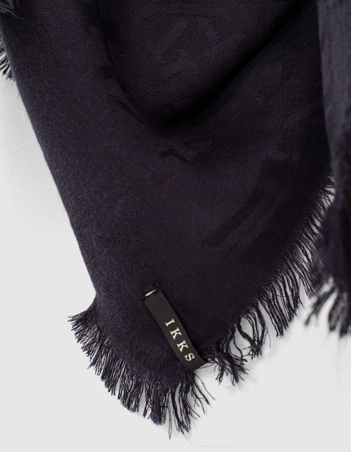 foulard jacquard monogramme IKKS bleu marine femme