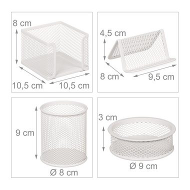 relaxdays Schreibtischaufsatz Schreibtisch Organizer Set 7-teilig