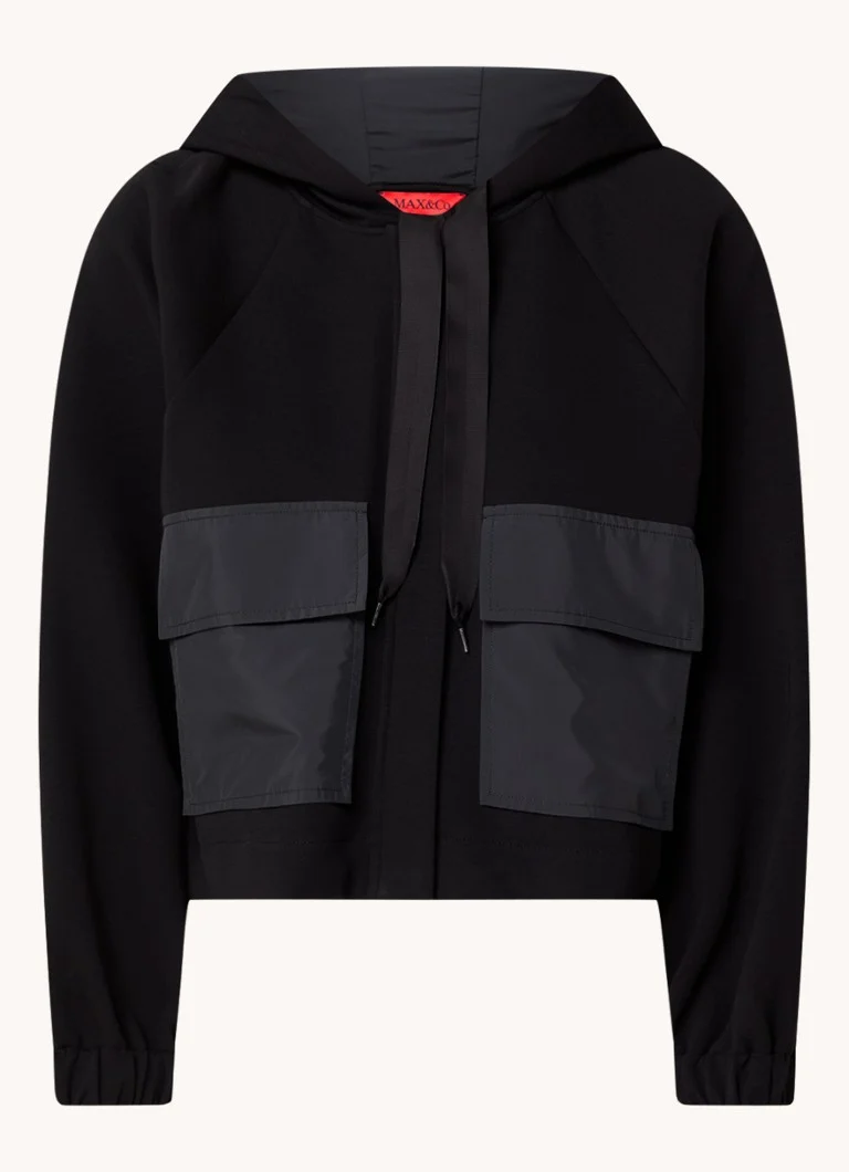 Max & Co  Fiorina cropped jack van jersey met capuchon en klepzakken
