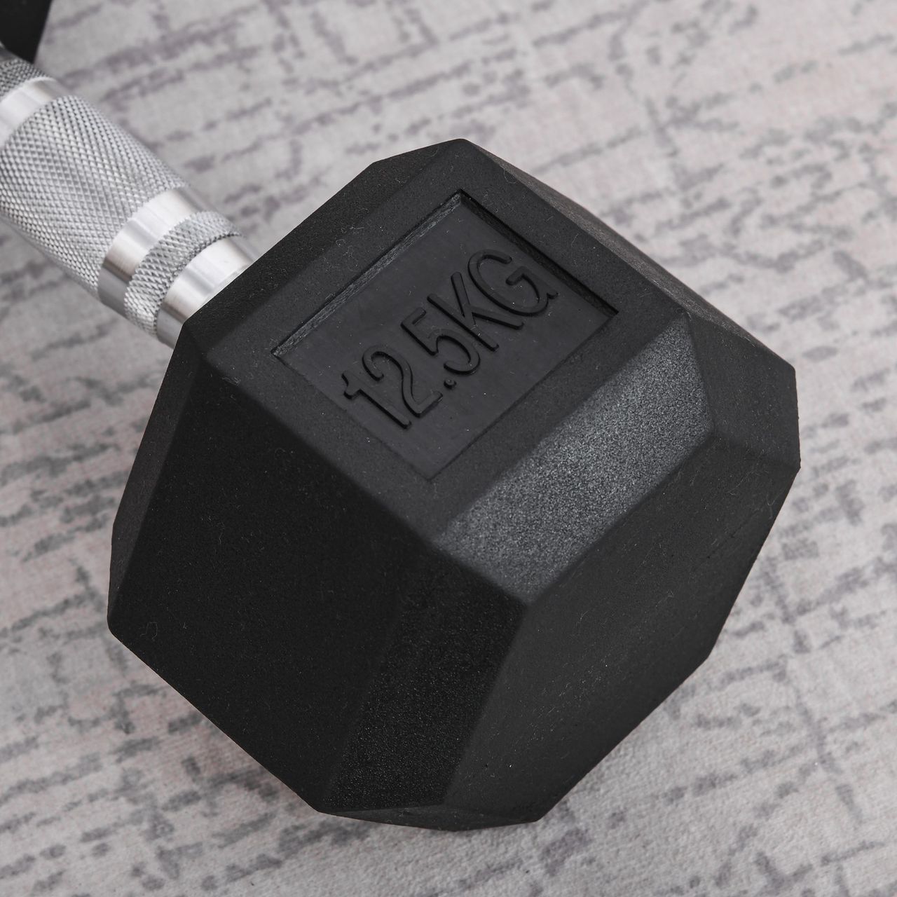 HOMCOM Gummi-Hantel Fitness Hantel Kurzhantel für Trainingsraum schwarz 12,5 KG