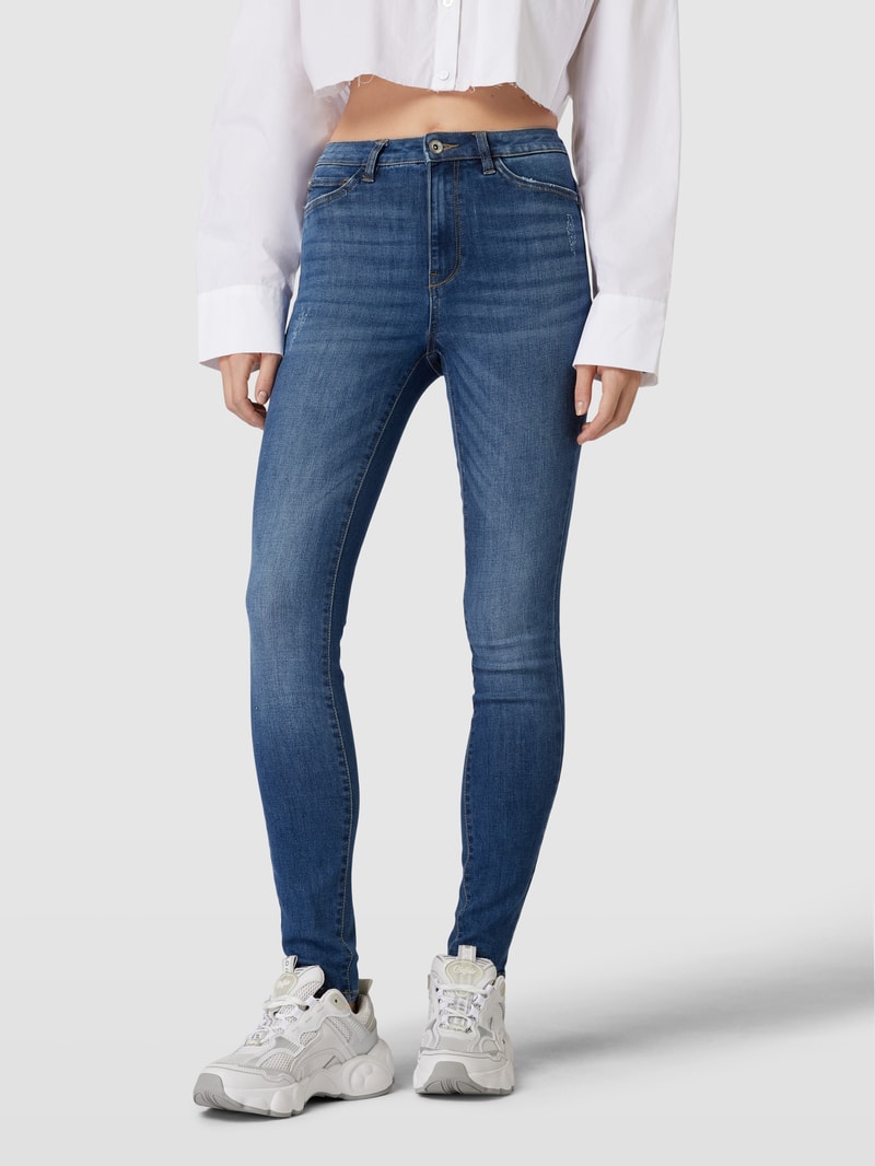 Skinny Fit Jeans mit Eingrifftaschen Modell 'ROSE' in jeans