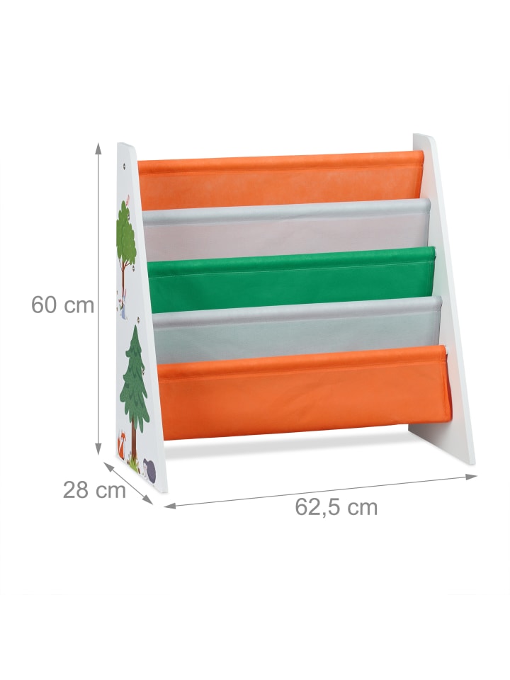 relaxdays Kinderbücherregal in Bunt - (B)62,5 x (H)60 x (T)28 cm günstig kaufen onesize
