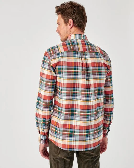 Chemise carreaux Oxford pur coton manches longues