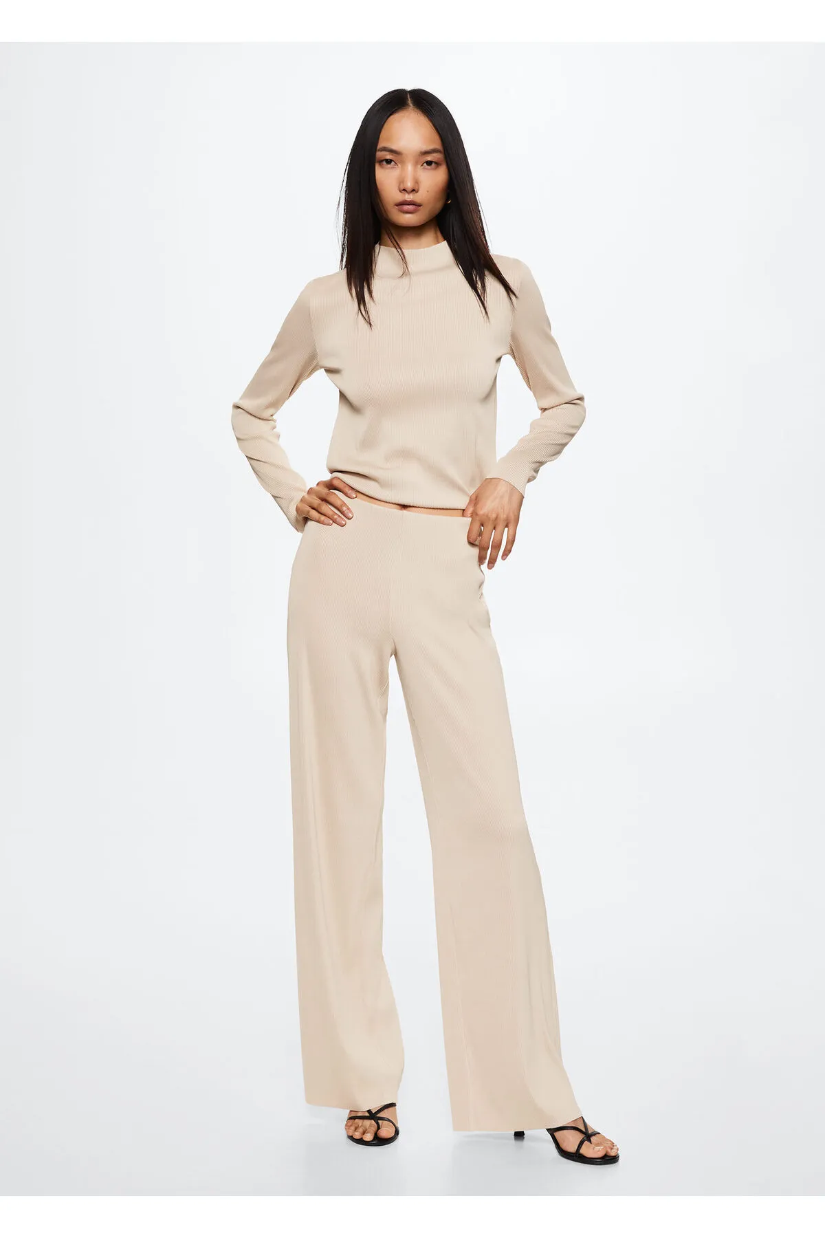 MANGO  Beige Damenhose 37043840