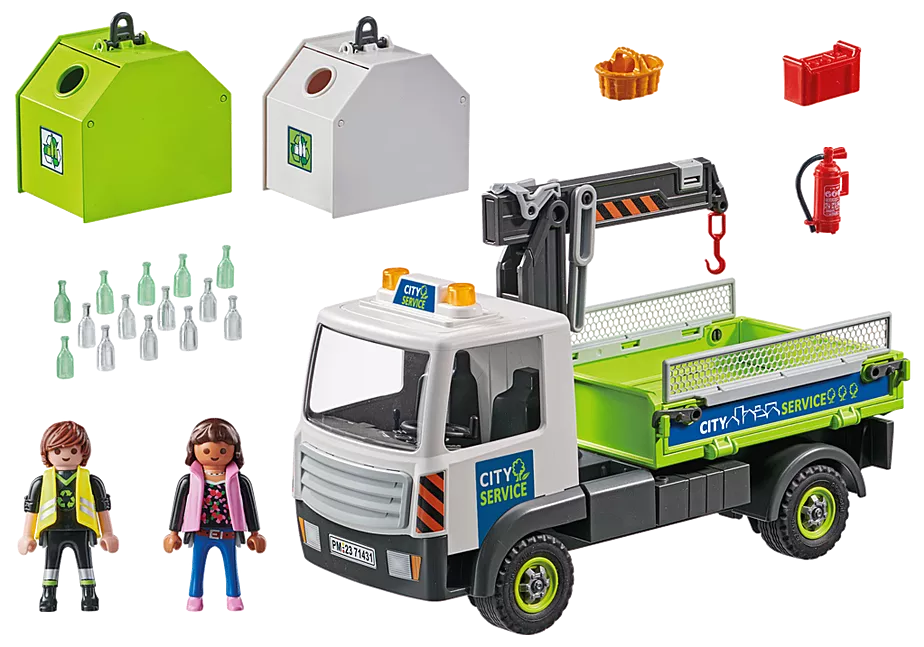Altglas-LKW mit Container