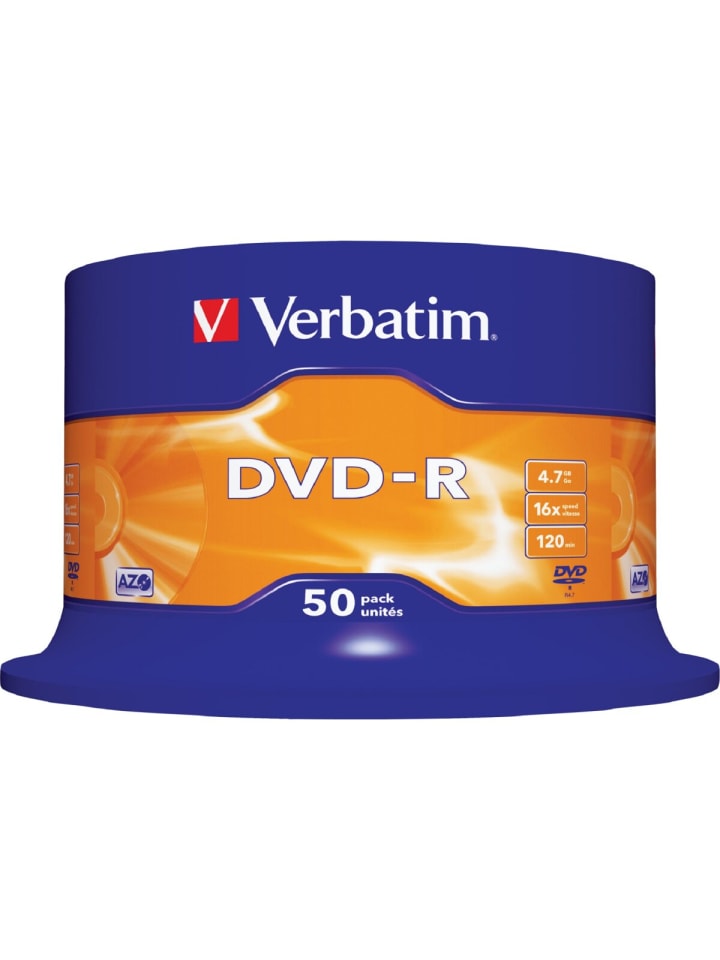 COFI 1453 Verbatim DVD-R 4.7GB/120Min/16x Cakebox (50 Disc) in Blau günstig kaufen onesize