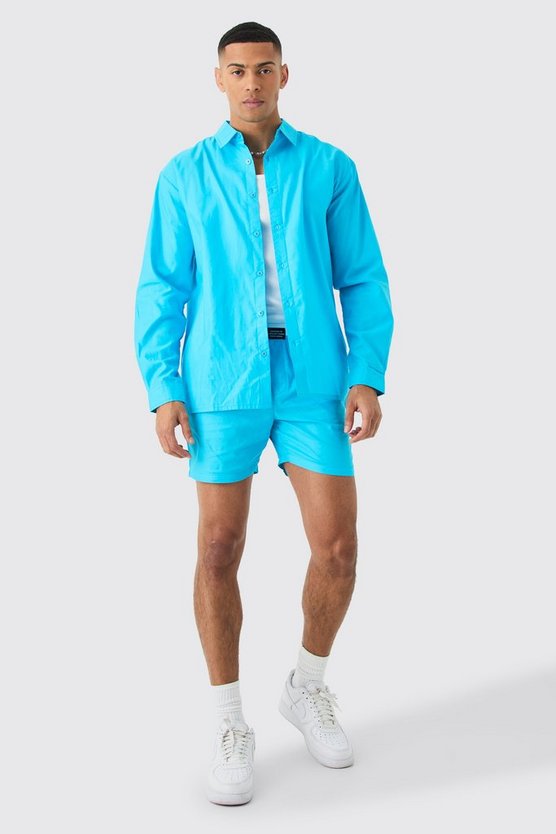 Oversize Shorts-Set mit Logo-Bund