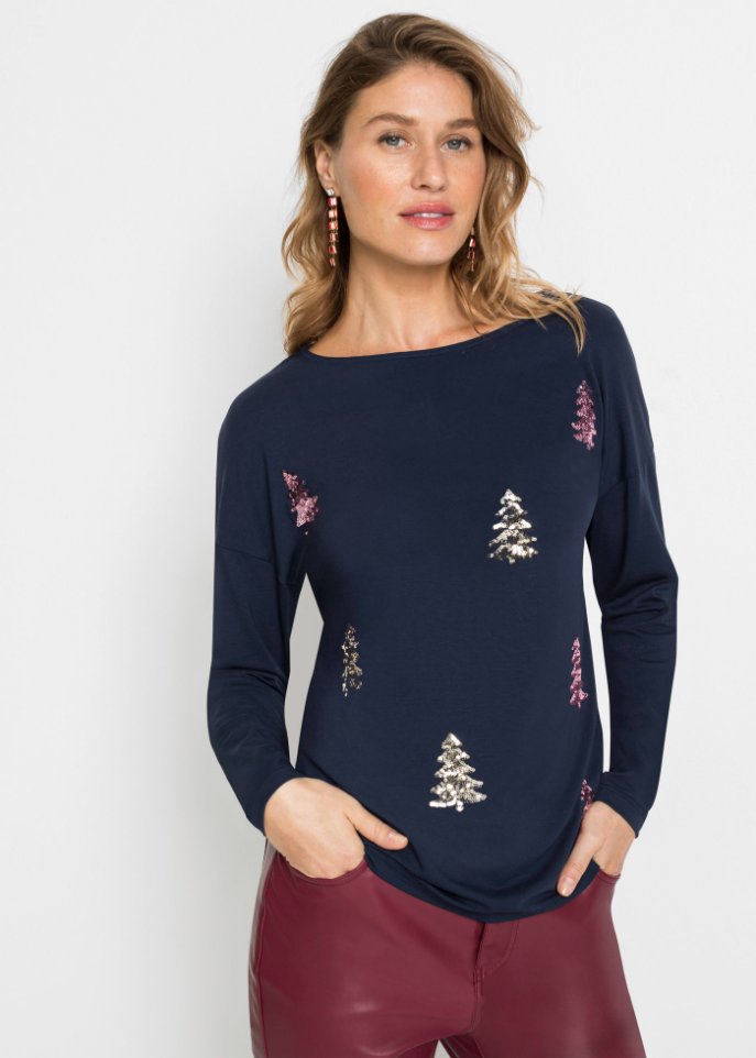 Oversize-Shirt mit Weihnachtsmotiv