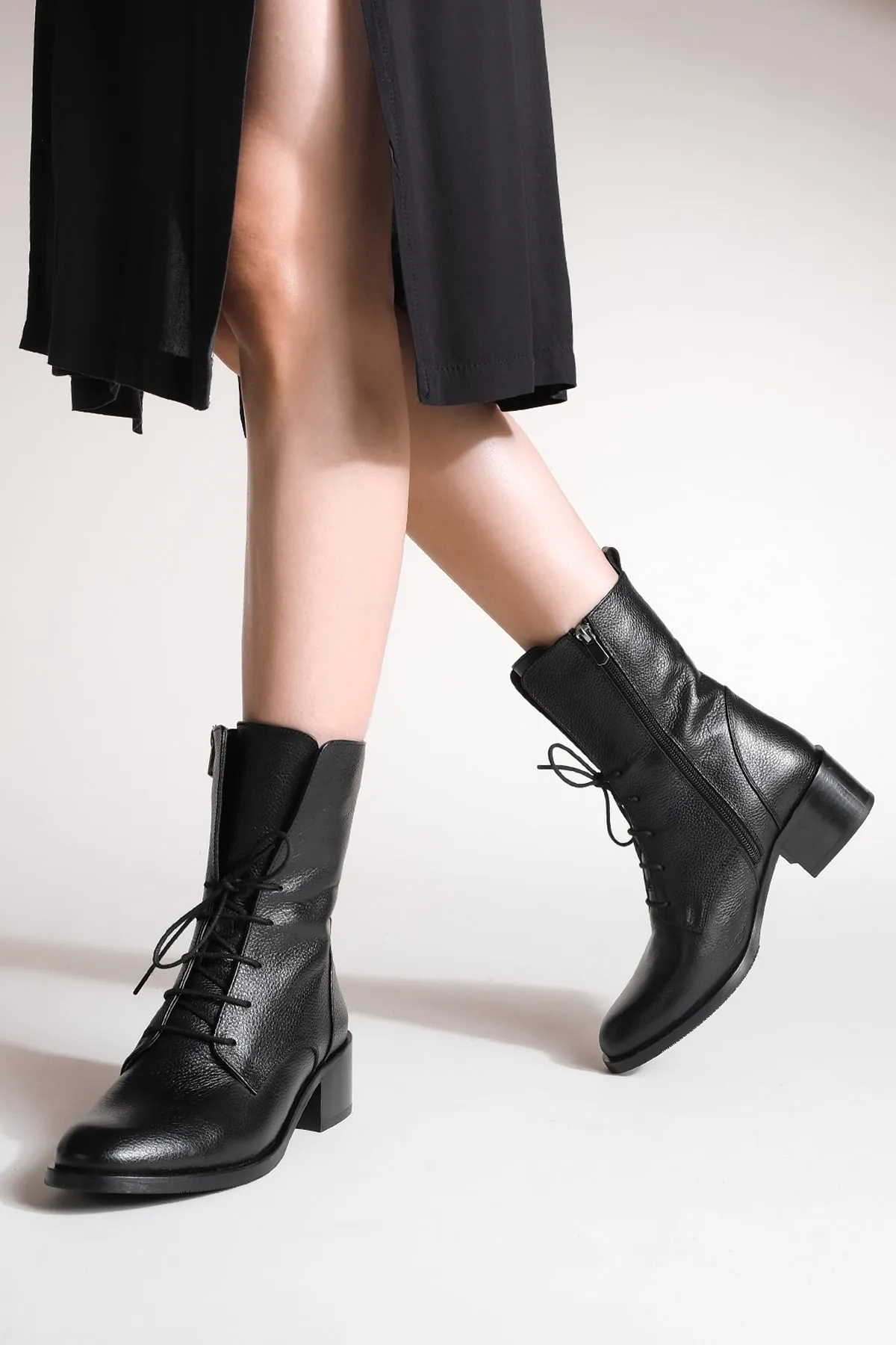 Marjin  Stiefelette - Schwarz - Blockabsatz