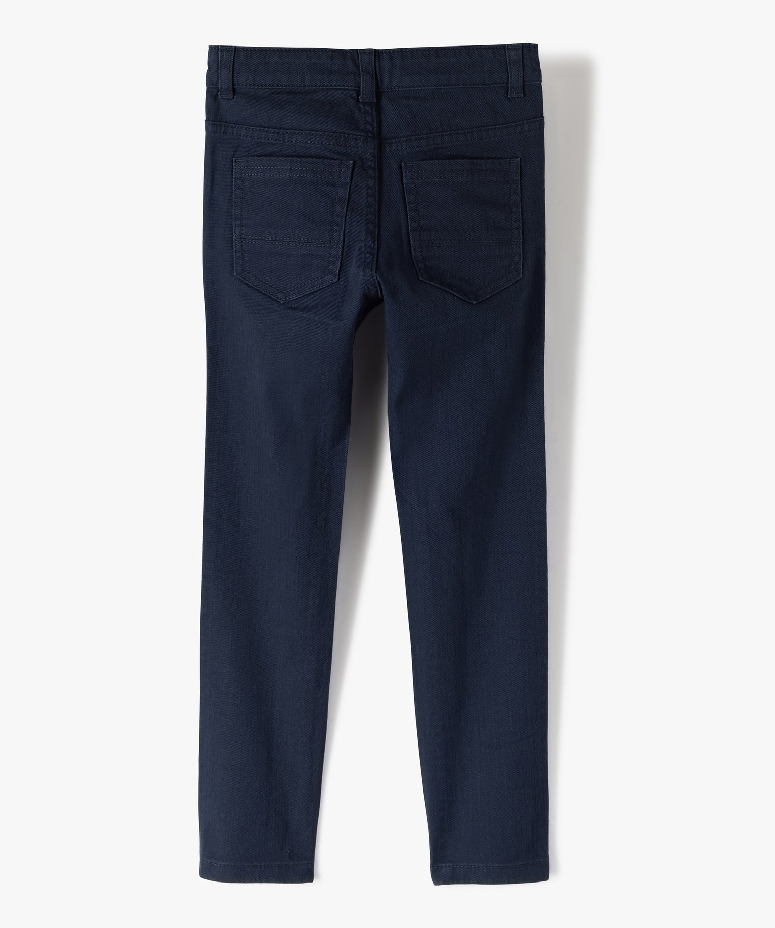 Pantalon Garçon uni coupe Slim extensible marine | GEMO