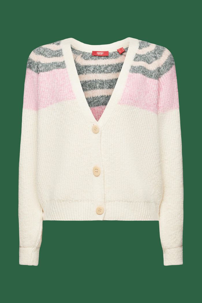 Rippstrickcardigan mit V-Ausschnitt