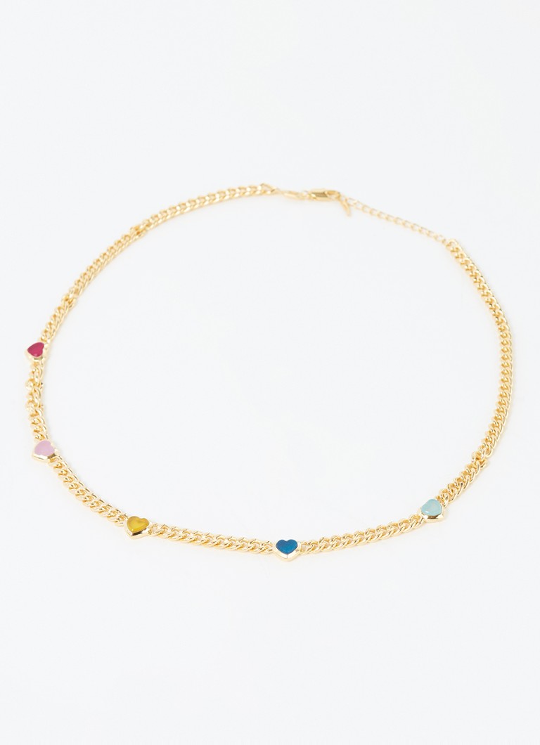 Missoma Jelly Heart Gemstone Charm necklace gold plated