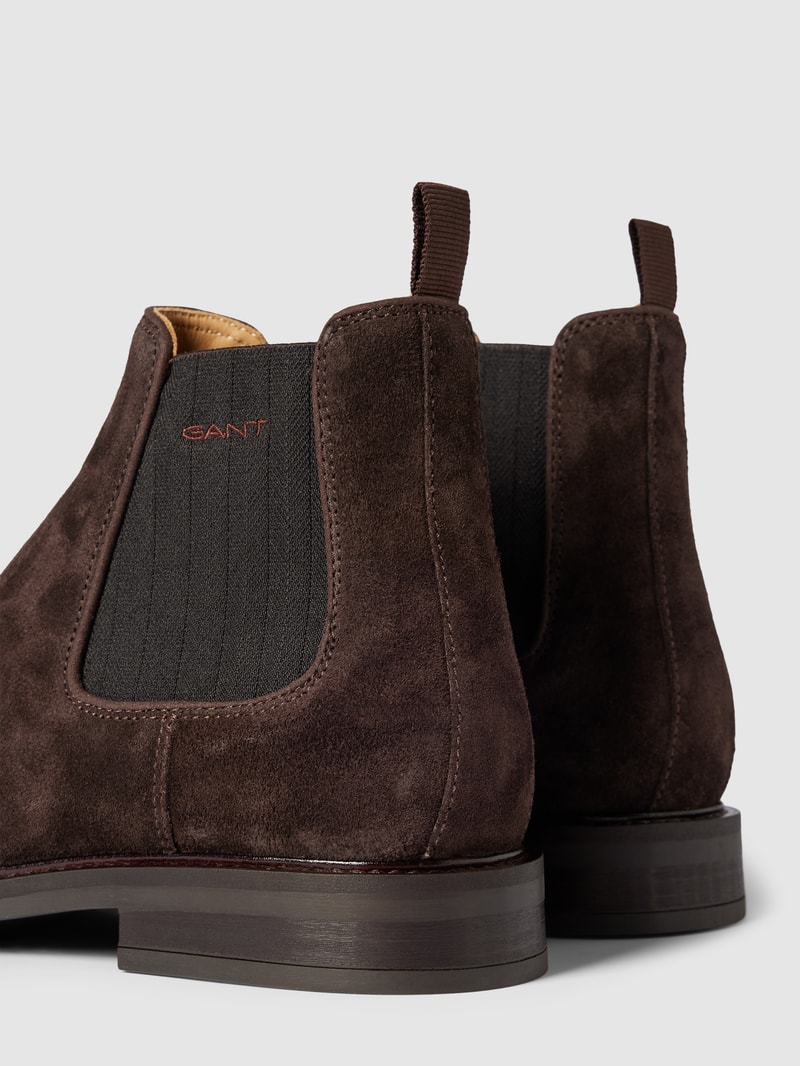 Chelsea Boots mit Label-Detail Modell 'Fairkon' in dunkelbraun