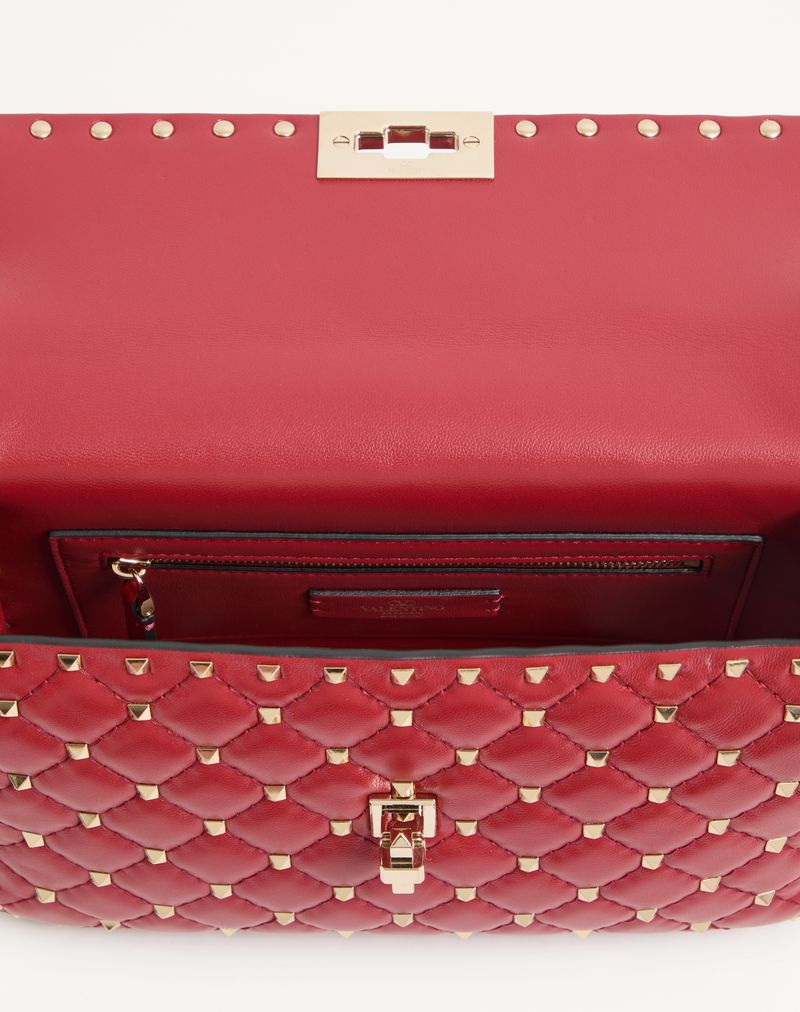 Bolsa média Rockstud Spike em couro napa.