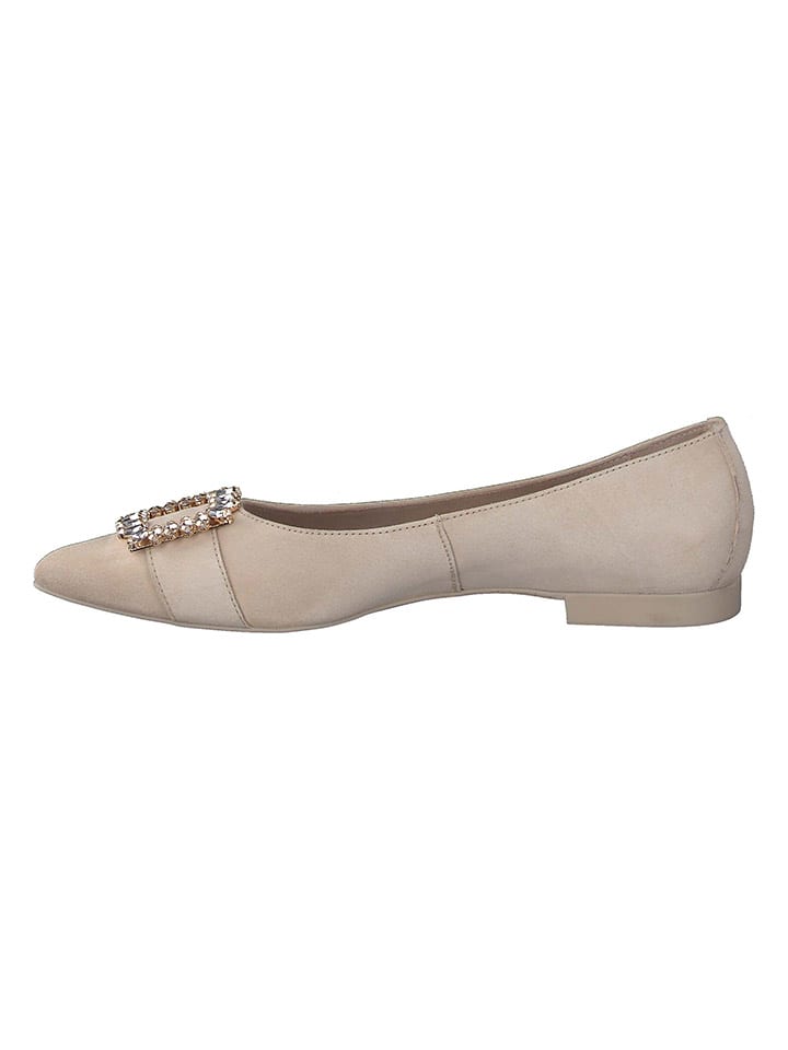 Paul Green Leder-Ballerinas  in Beige günstig kaufen