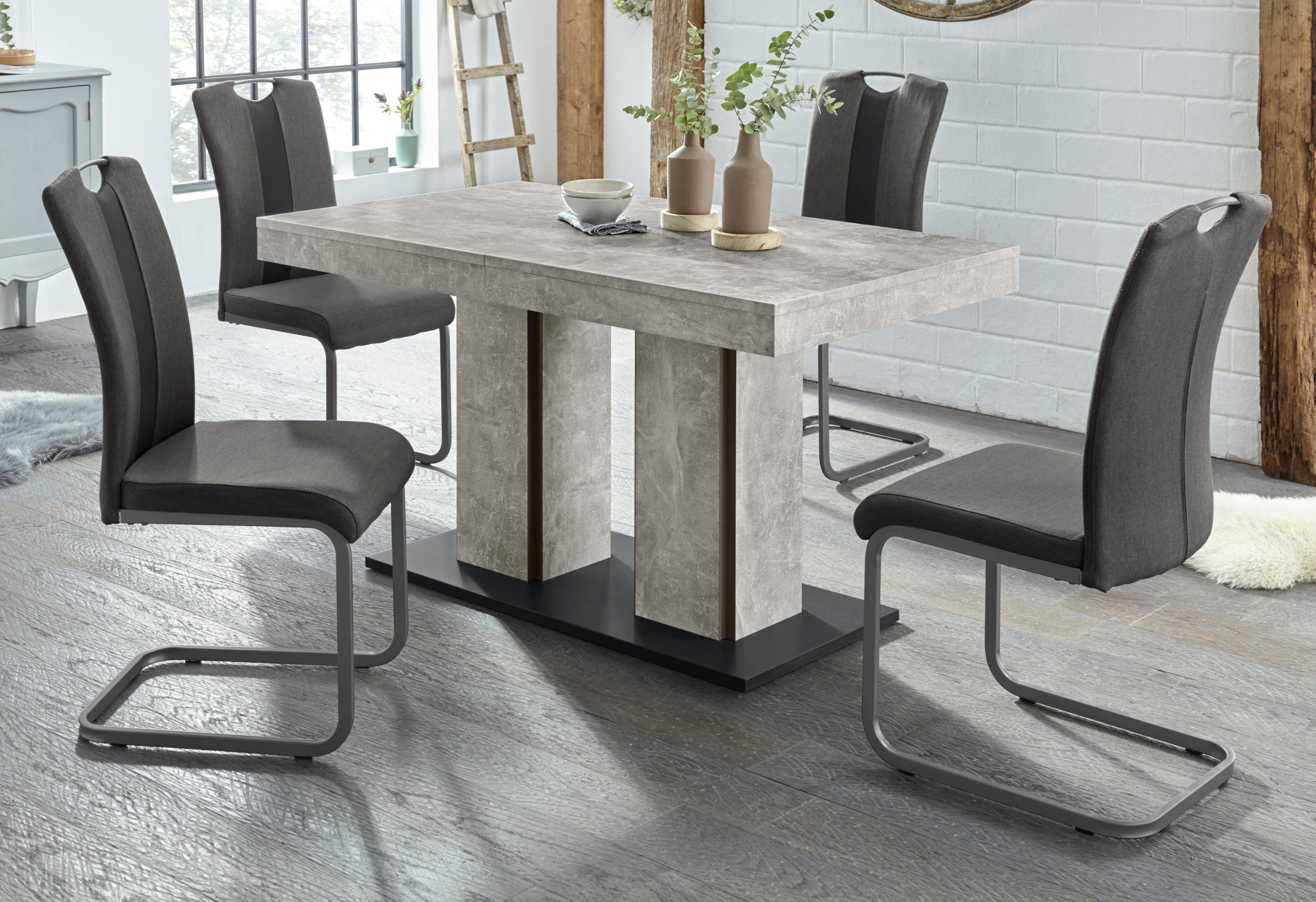 HELA Essgruppe ROSE, (Set, 5-tlg), bestehend aus einem Tisch 140-180 cm und 4 Stühlen