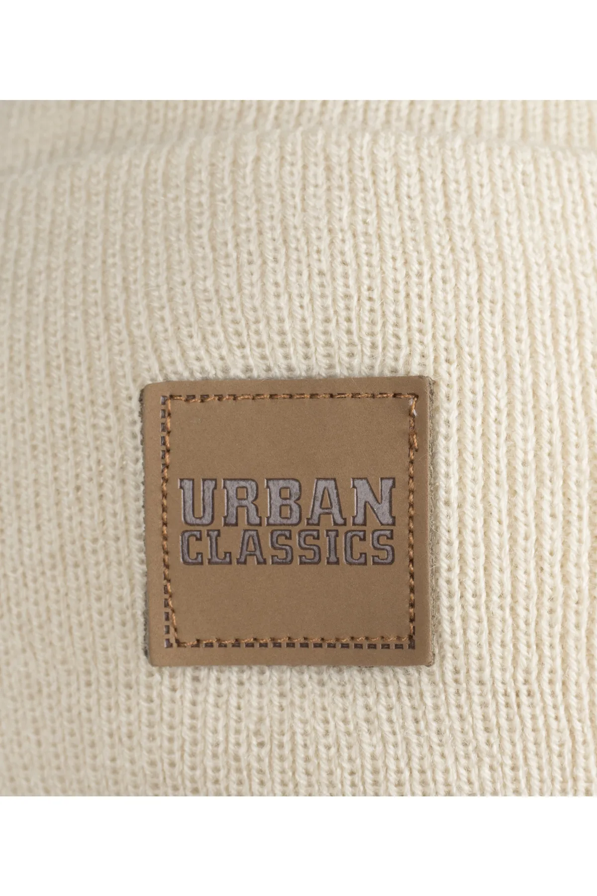Urban Classics  Unisex Lange Beanie mit Kunstlederpatch