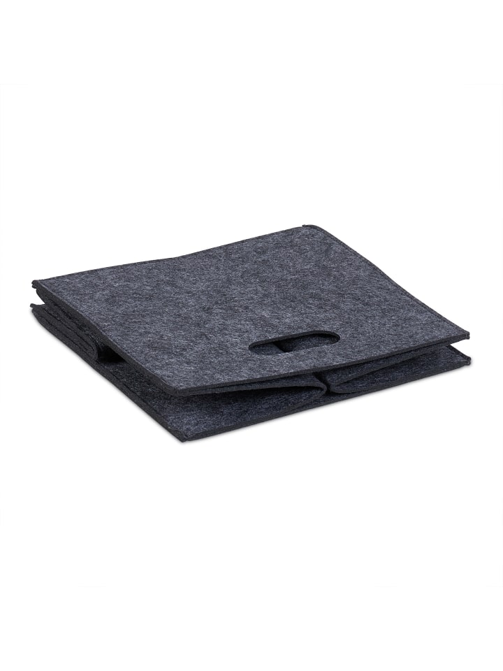 relaxdays 2 x Aufbewahrungsbox in Anthrazit - (B)30 x (H)30 x (T)30 cm günstig kaufen onesize