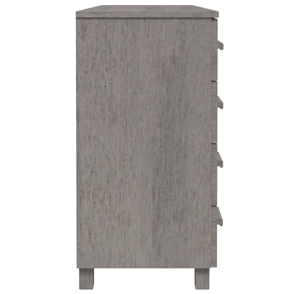 vidaXL Sideboard Sideboard HAMAR Hellgrau 113x40x80 cm Massivholz Kiefer (1 St)