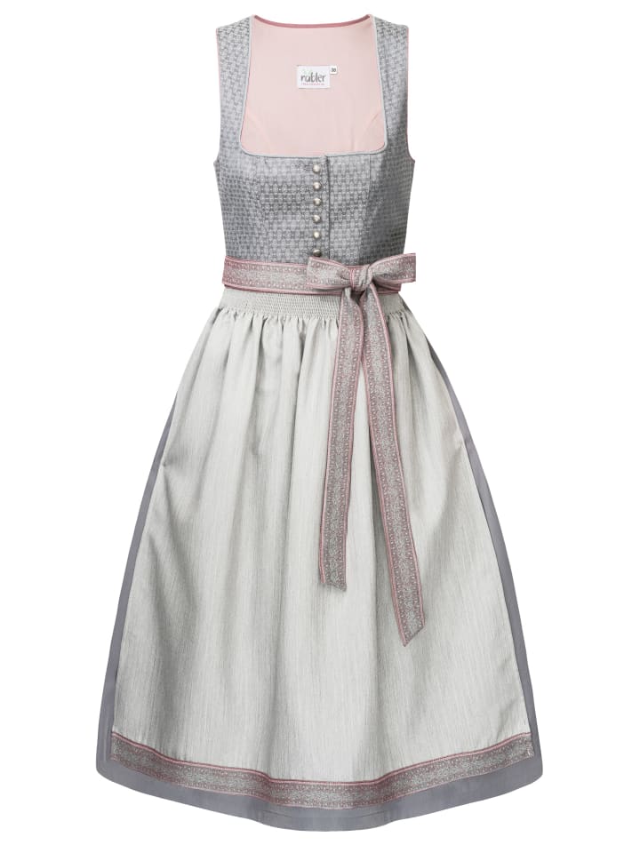 Nübler Dirndl lang Ellen in Silber günstig kaufen