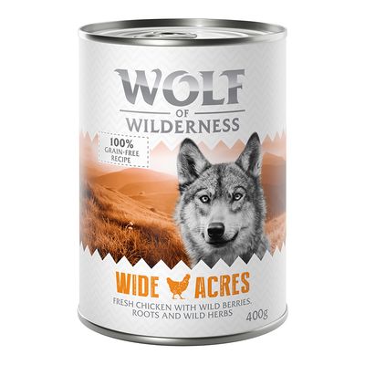 Sparpaket Wolf of Wilderness Adult 24 x 400 g - Single Protein