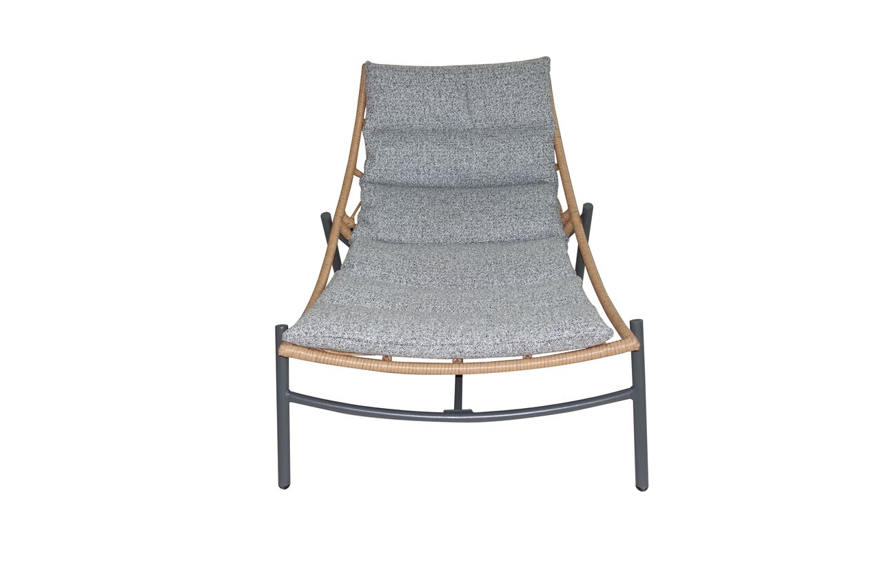 Happy Home Happy Home 3 tlg. Rattan Gartenset mit Sitzkissen HGS52-GRA, grau