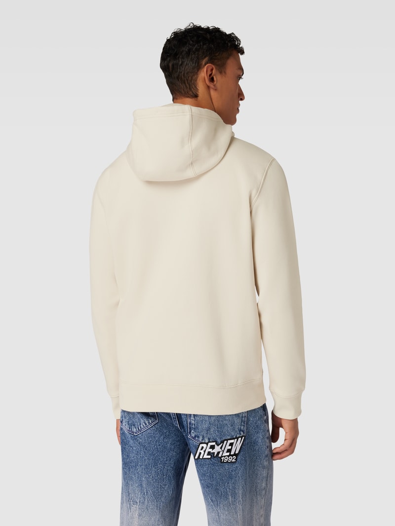 Hoodie mit Label-Stitching in beige