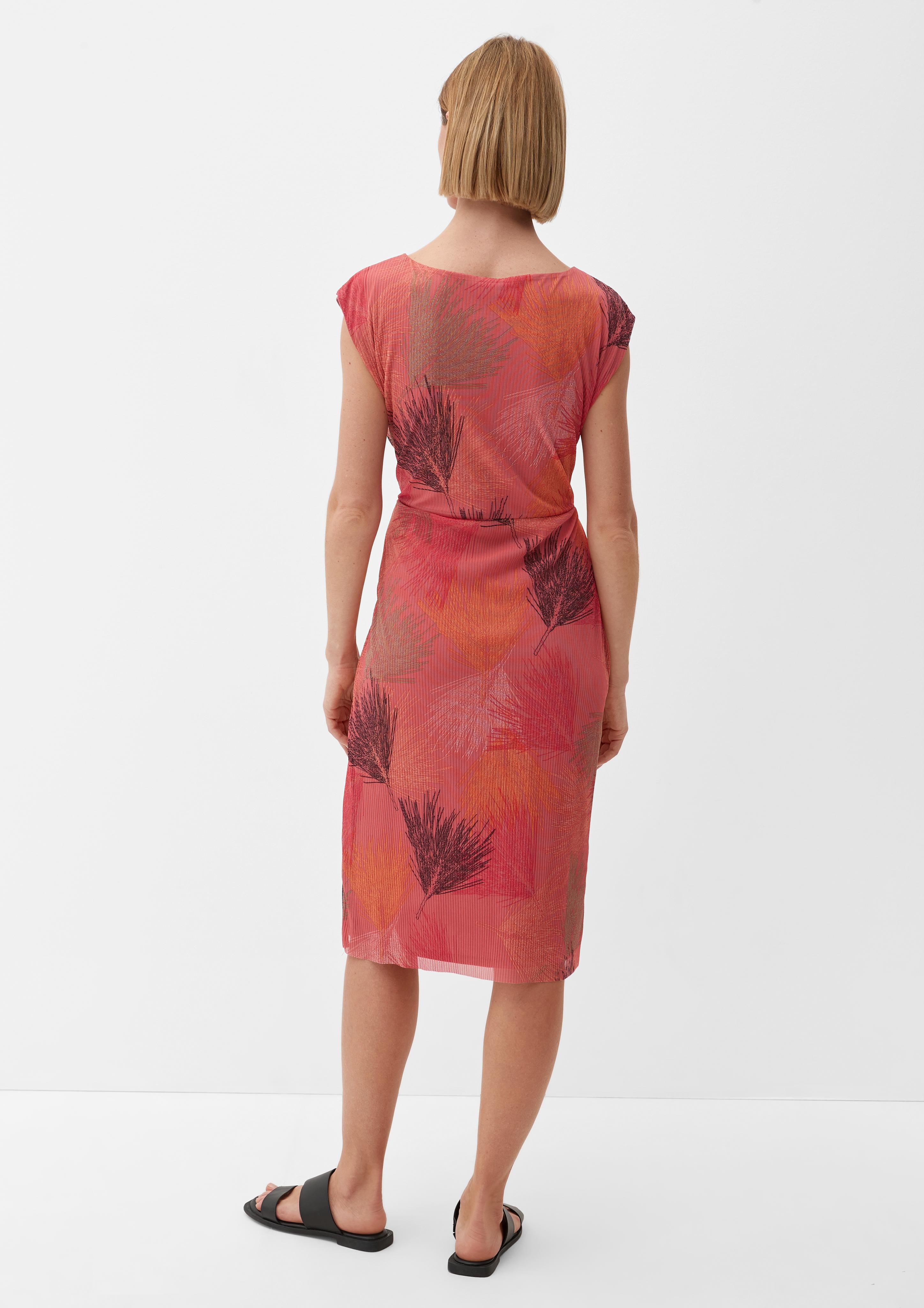 Mesh-Kleid mit Plisseefalten  2132481-20A0