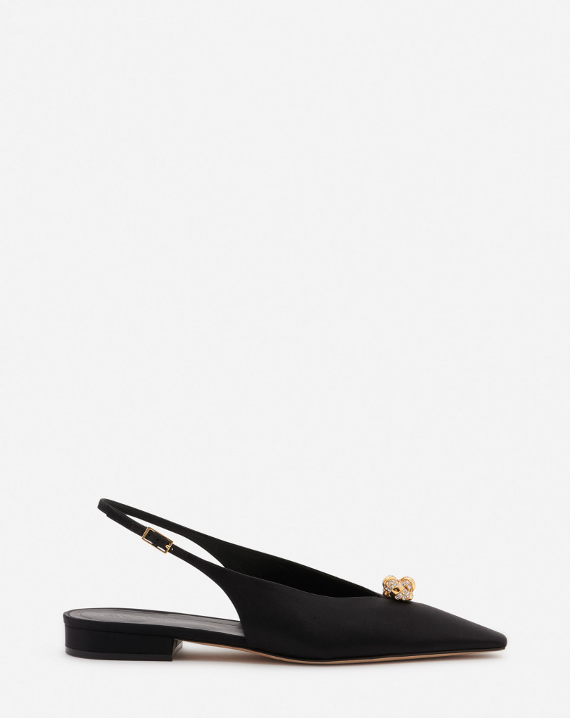 MULE SLINGBACK SWING EN SATIN AVEC BIJOU MELODIE