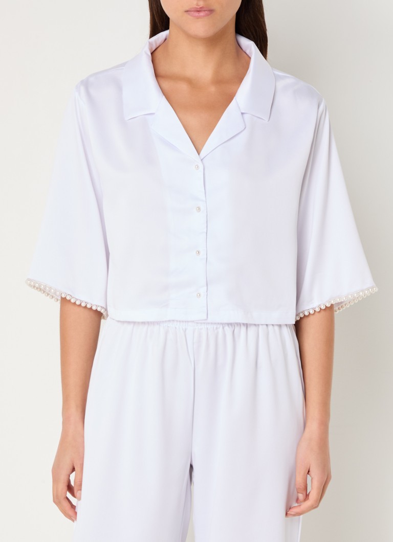 Top da pigiama in raso Bluebella decorato con perle finte