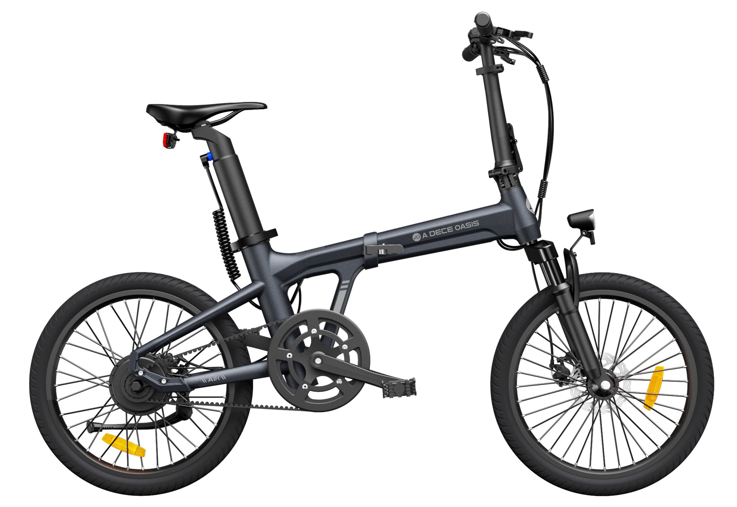 ADO E-Bike Air 20S Faltbares E-Fahrrad,klapprad Riemenantrieb,Pedelec, 1 Gang, Heckmotor, ebike Herren/Damen,Fingerabdruck-Schloss/Helm Handyhalter,Werkzeug