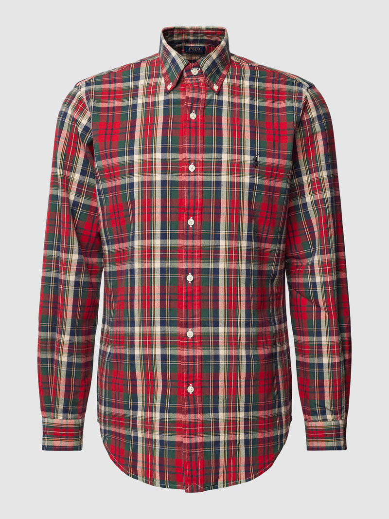 Custom Fit Freizeithemd mit Tartan-Karo in rot