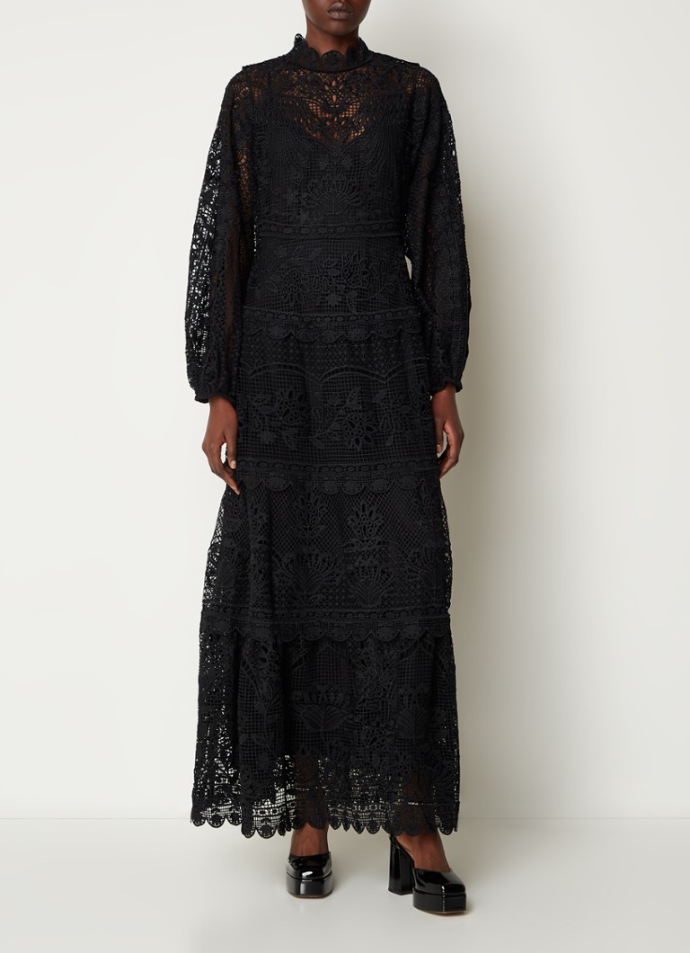 Farm Rio broderie maxi dress with balloon sleeves