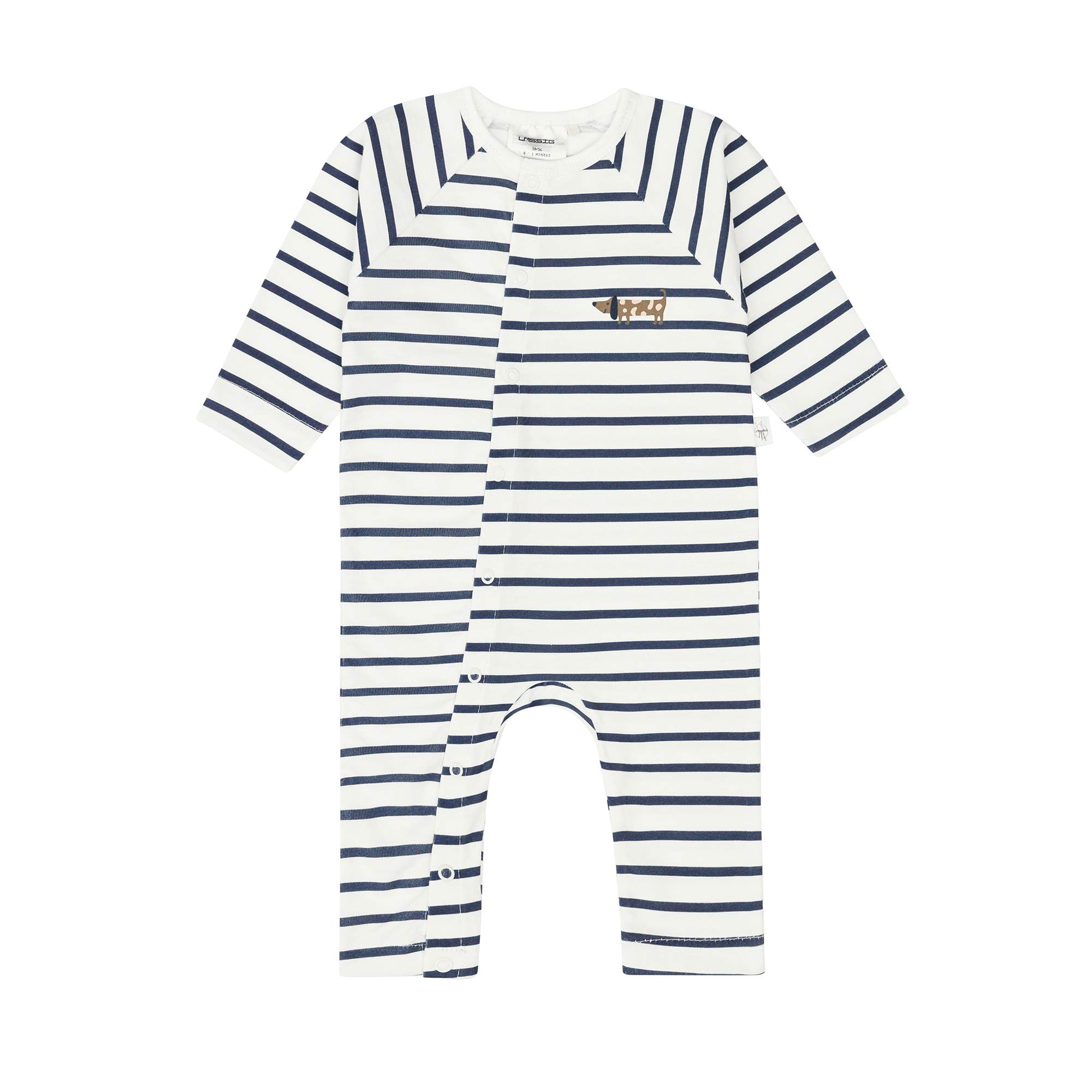Baby Schlafoverall - Bio Baumwolle, Hund, Blau