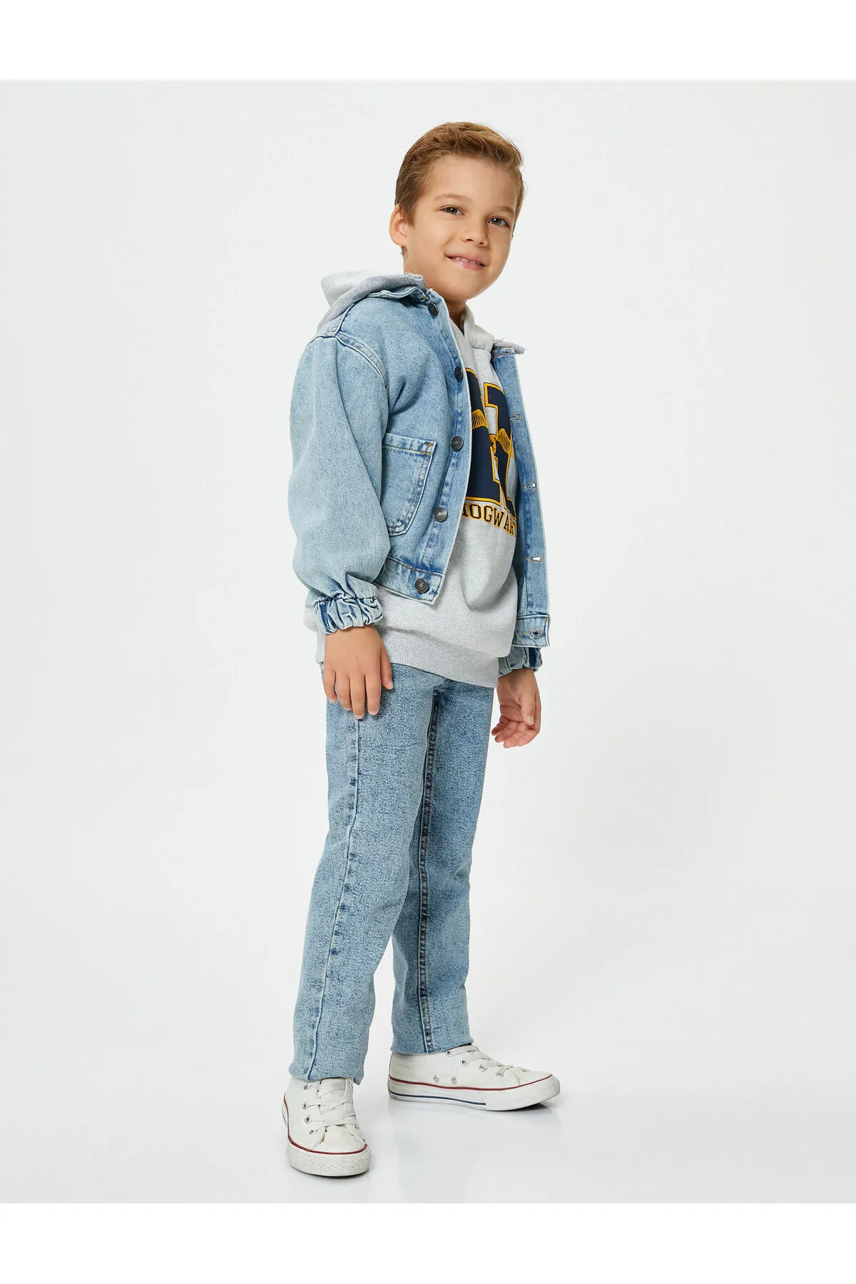 Koton  Jeanshose mit verstellbarem elastischem Bund, engem Bein aus Baumwolle, Tasche – Slim Jeans
