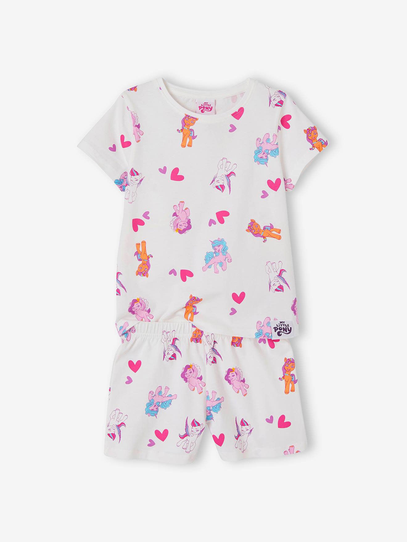 My little Pony Kurzer Kinder Schlafanzug MY LITTLE PONY - weiß bedruckt