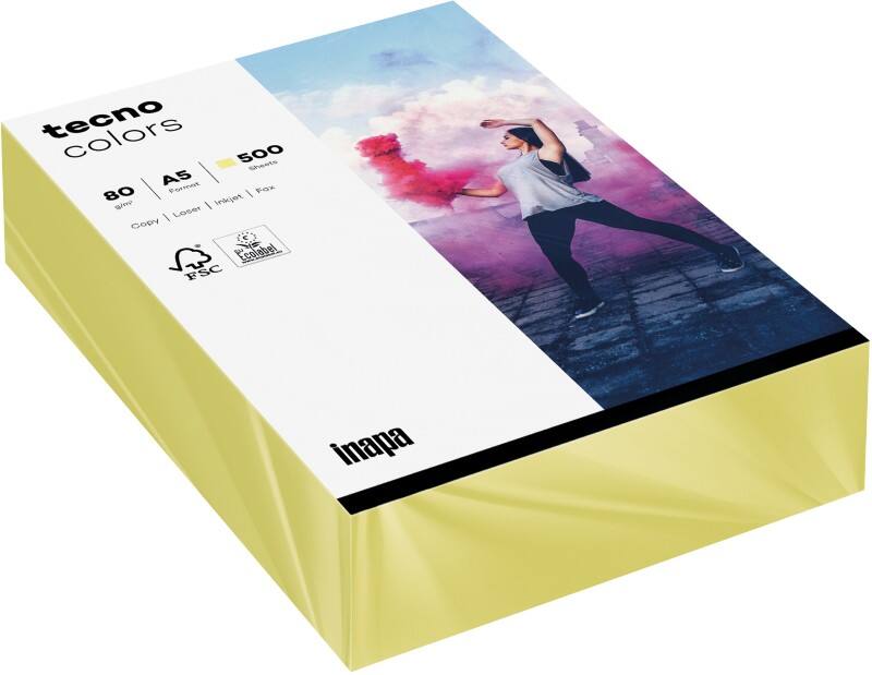 tecno DIN A5 Farbiges Papier Gelb 80 g/m² 500 Blatt