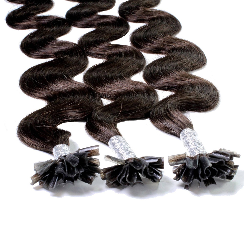 hair2heart Extensions à chaud bonding cheveux naturels #2 Marron foncé 0.5g extensions