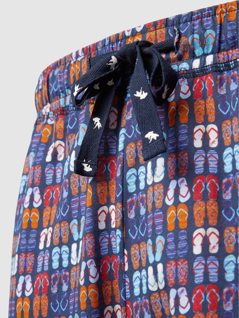 Pyjama-Shorts mit Allover-Muster in orange
