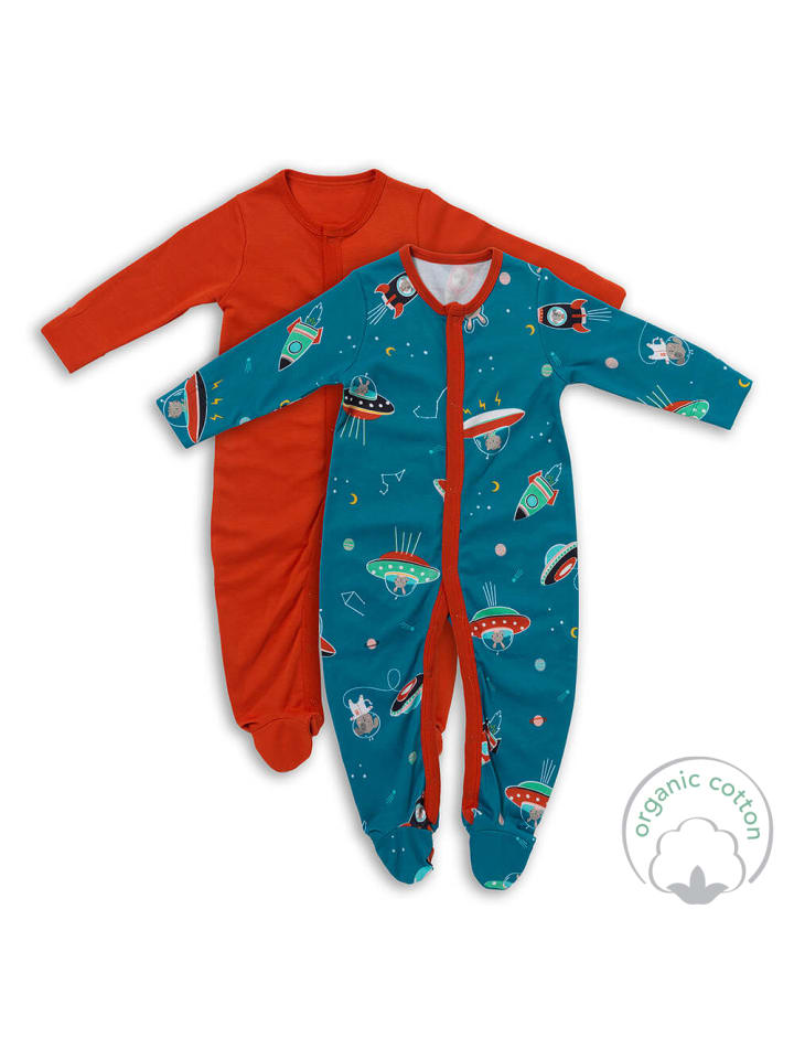 Schlummersack Bio Baby-Schlafanzug langarm 2er Pack in Anthrazit günstig kaufen