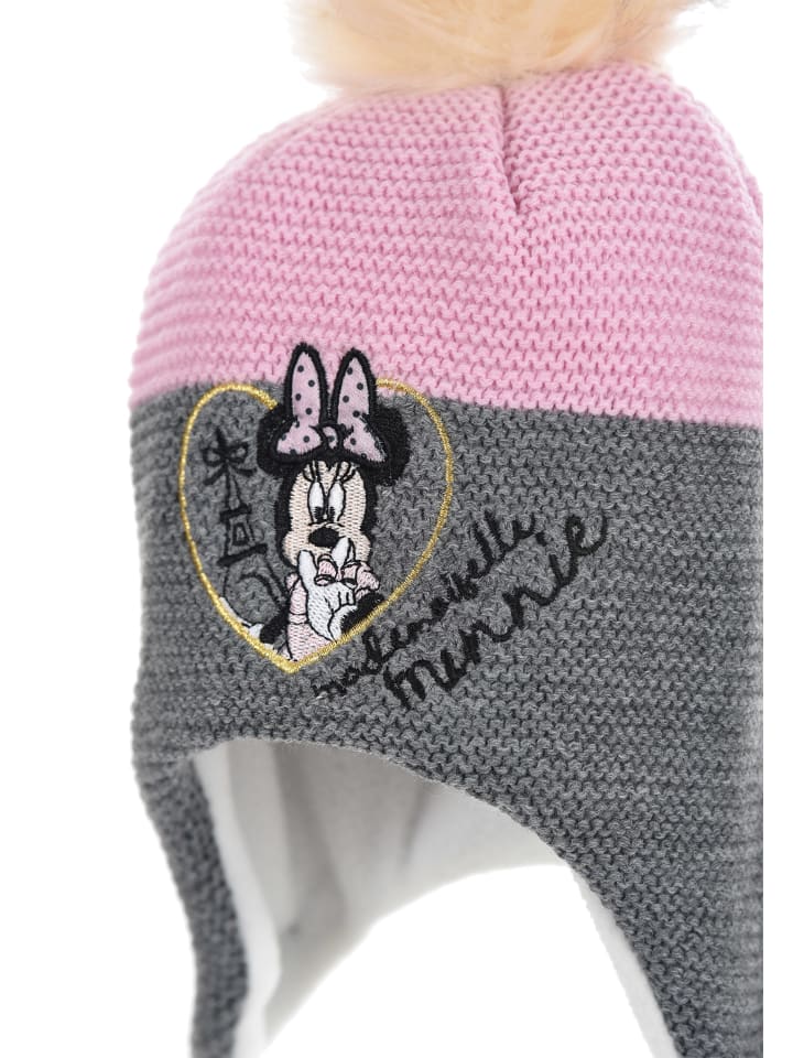Disney Minnie Mouse Wintermütze mit Bommel in Grau günstig kaufen 48