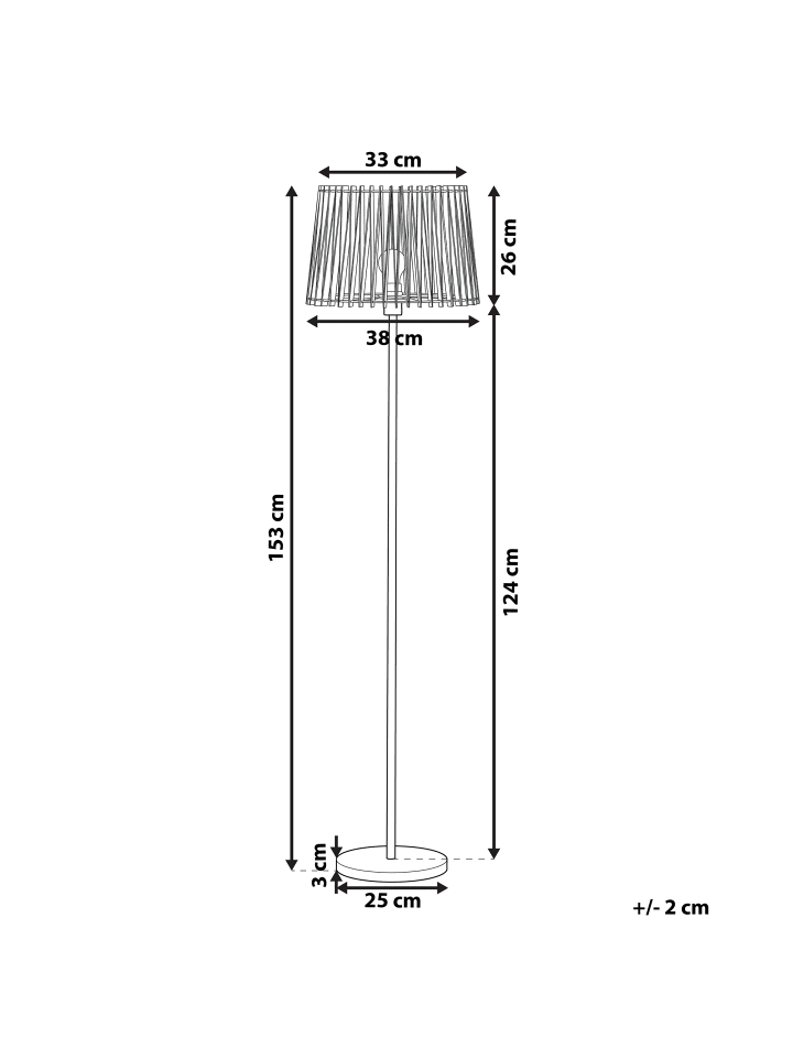 Beliani Stehleuchten FORGE in Heller Holzfarbton/Silber/Transparent günstig kaufen onesize